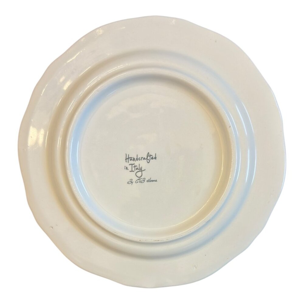 Set Of 5 Plates By GTB Home Handcrafted In Italy With Poppy  Floral Design 8.5" - Picture 4 of 8